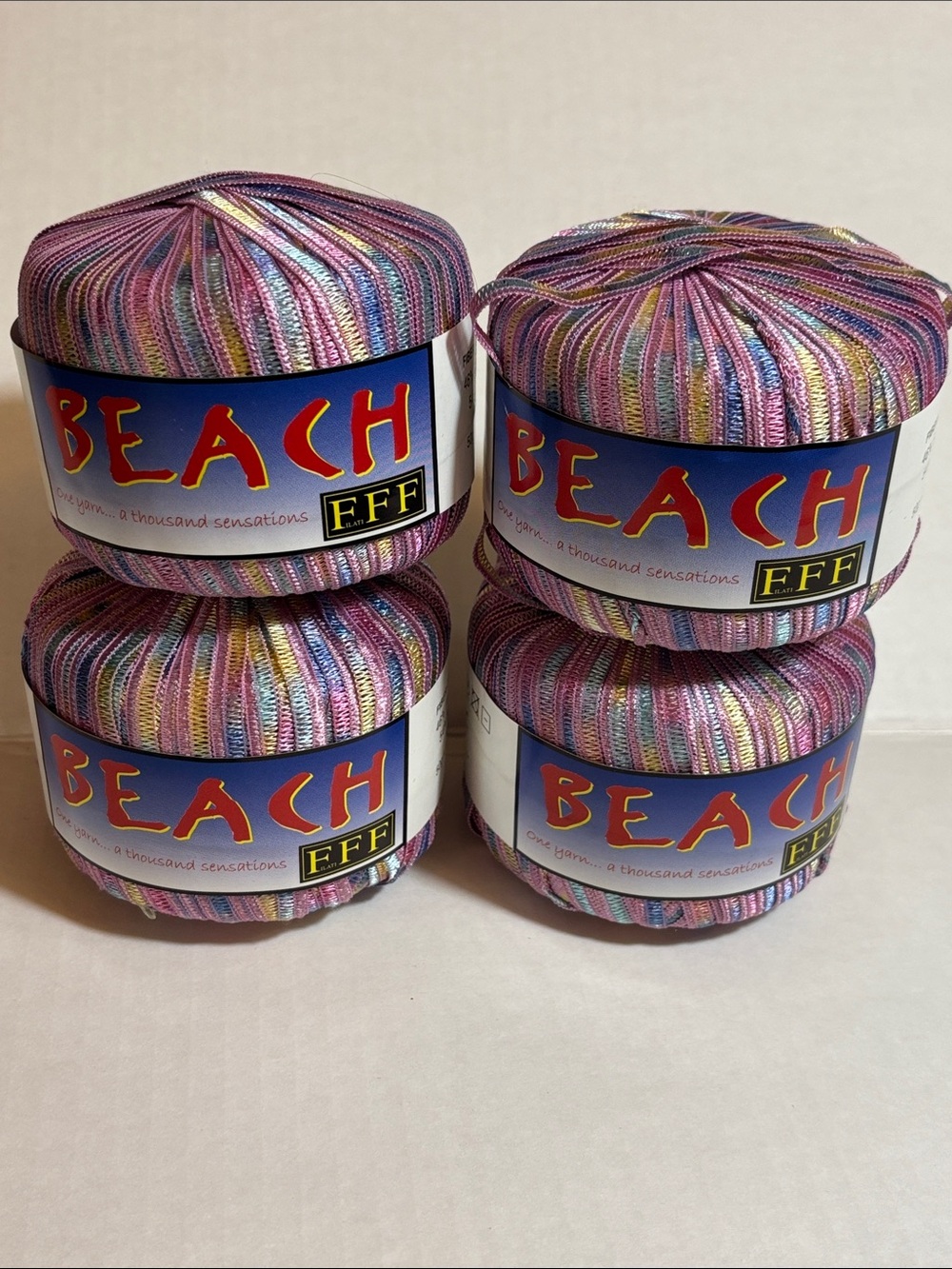 Multicolor Pastel Yarn - Pink, Blue & Purple set of 4
